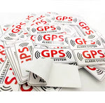 Pack de 50 autocollants GPS Alarmes – Sécurité Totale